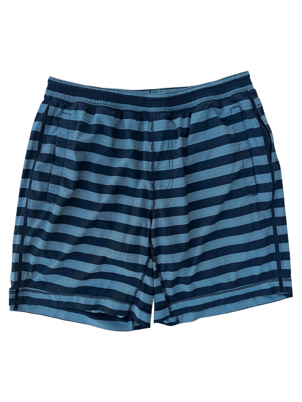 Lululemon Shorts Mens Medium Blue Striped Athletic Training Gym